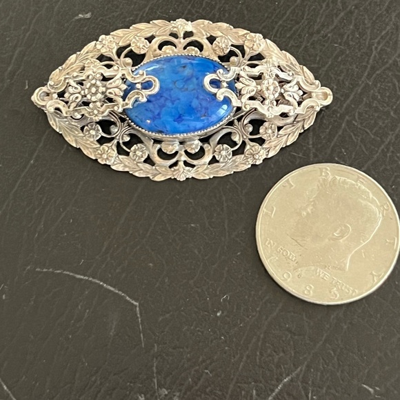 Vintage Sterling Silver stone brooch - Picture 6 of 6